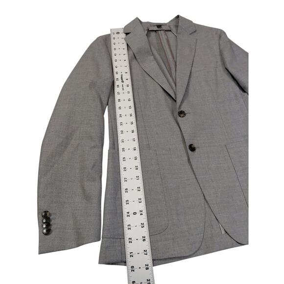 Hugo Boss Lanificio Tesse Bella Italian Fabric Gray Blazer Jacket 36R Woo - Picture 14 of 14